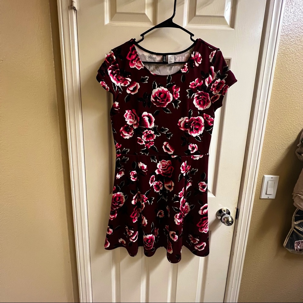 Size 12 maroon rose dress